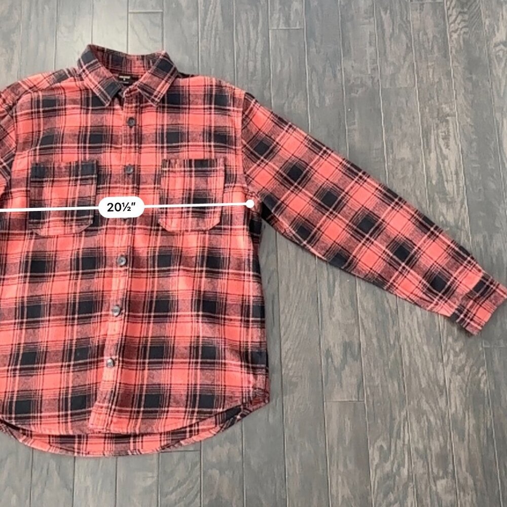 Orange & Black Brahma Medium Flannel Shirt  100% Cotton - Picture 4 of 12